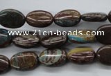 CSD45 15.5 inches 10*14mm oval dyed stripe jasper gemstone beads