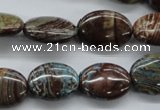 CSD46 15.5 inches 13*18mm oval dyed stripe jasper gemstone beads