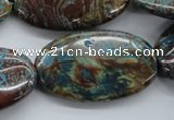 CSD49 15.5 inches 20*30mm oval dyed stripe jasper gemstone beads