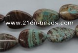 CSD53 15.5 inches 13*18mm flat teardrop dyed stripe jasper gemstone beads