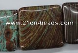 CSD60 15.5 inches 30mm square dyed stripe jasper gemstone beads