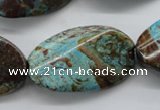CSD62 15.5 inches 20*35mm twisted oval dyed stripe jasper gemstone beads