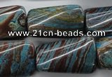 CSD64 15.5 inches 18*30mm twisted rectangle dyed stripe jasper beads