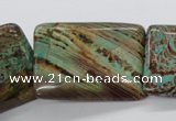 CSD69 15.5 inches 25*35mm rectangle dyed stripe jasper beads