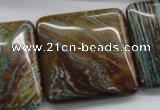 CSD72 15.5 inches 30*30mm square dyed stripe jasper gemstone beads