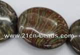CSD76 15.5 inches 35mm flat round dyed stripe jasper gemstone beads