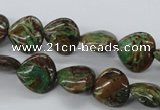 CSD78 15.5 inches 13*13mm heart dyed stripe jasper gemstone beads