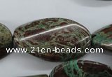 CSD85 15.5 inches 20*30mm twisted oval dyed stripe jasper gemstone beads