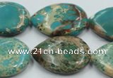 CSE14 15.5 inches 22*30mm flat teardrop natural sea sediment jasper beads