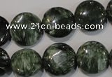 CSH124 15.5 inches 16mm flat round natural seraphinite gemstone beads