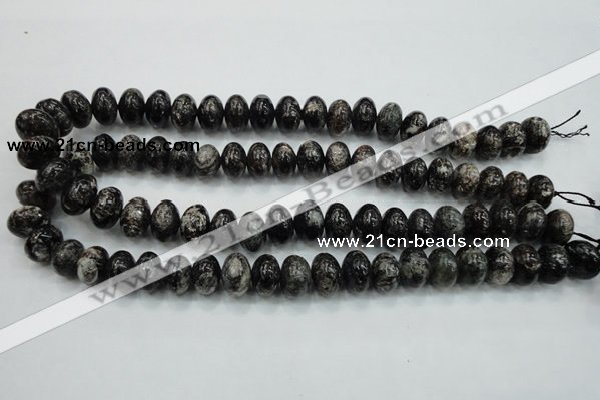CSI06 15.5 inches 10*14mm rondelle silver scale stone beads wholesale