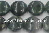 CSJ202 15.5 inches 20mm flat round serpentine jade gemstone beads