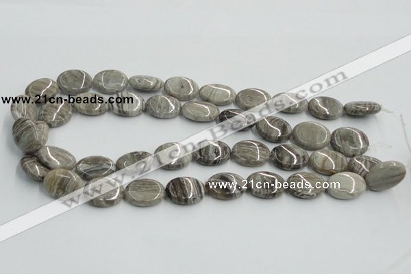CSL05 15.5 inches 15*20mm oval silver leaf jasper beads wholesale