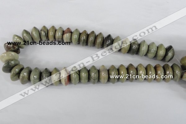 CSL110 15.5 inches 10*20mm rondelle silver leaf jasper beads wholesale
