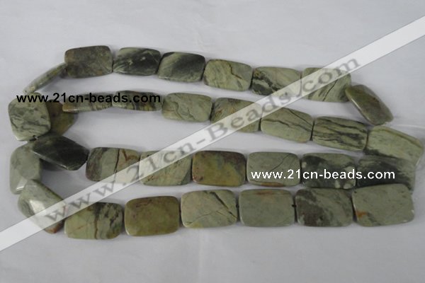CSL121 15.5 inches 18*25mm faceted rectangle silver leaf jasper beads