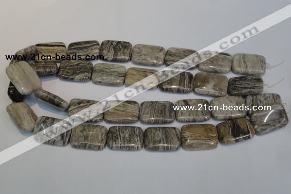 CSL70 15.5 inches 18*25mm rectangle silver leaf jasper beads wholesale