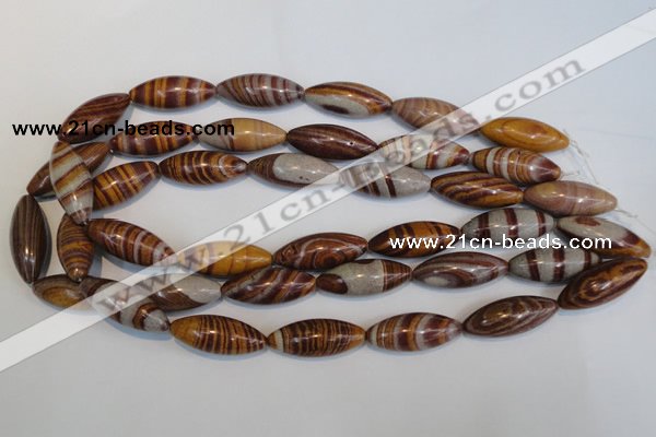 CSL80 15.5 inches 12*30mm rice silver leaf jasper beads wholesale
