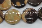 CSN02 15.5 inches 20mm flat round new snake skin jasper beads
