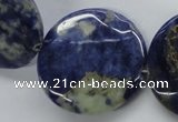 CSO209 15.5 inches 30mm flat round sodalite gemstone beads