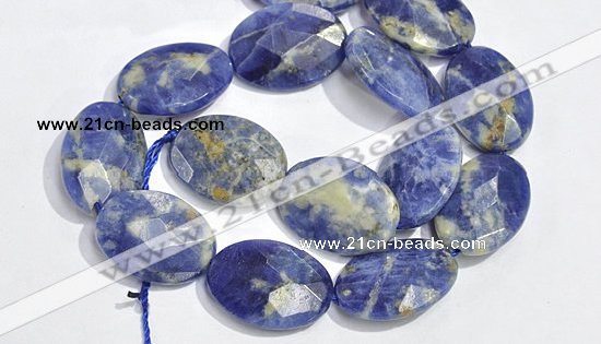 CSO25 15.5 inches A grade 8*12mm faceted oval sodalite beads