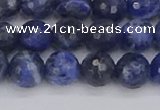 CSO560 15.5 inches 8mm faceted round sodalite gemstone beads