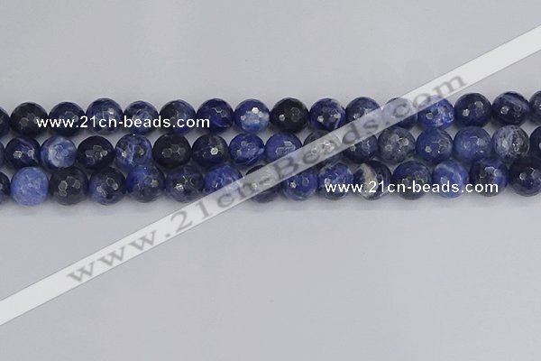 CSO561 15.5 inches 10mm faceted round sodalite gemstone beads