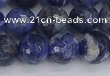 CSO562 15.5 inches 12mm faceted round sodalite gemstone beads