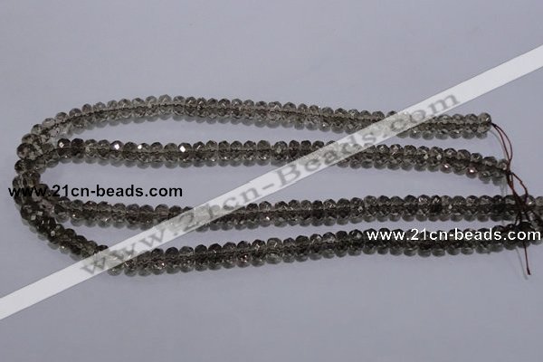 CSQ109 5*8mm faceted rondelle grade AA natural smoky quartz beads