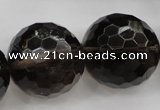 CSQ248 15.5 inches 25mm faceted round grade AA natural smoky quartz beads