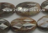 CSS109 15.5 inches 20*30mm faceted oval natural sunstone beads wholesale