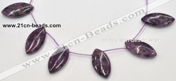 CSU23 20*40mm flat rice AB grade dyed natural sugilite beads