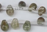 CSW120 Top-drilled 10*14mm teardrop seaweed quartz beads wholesale