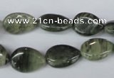 CSW162 15.5 inches 10*14mm flat teardrop seaweed quartz beads wholesale