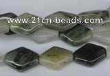 CSW175 15.5 inches 10*14mm hexagon seaweed quartz beads wholesale