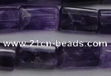 CTB106 15.5 inches 11*15mm faceted tube amethyst gemstone beads