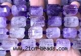 CTB1103 15 inches 12*16mm faceted tube amethyst gemstone beads
