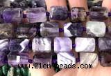 CTB1104 15 inches 12*16mm faceted tube dogtooth amethyst beads
