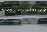 CTB315 15.5 inches 4*13mm tube moss agate beads wholesale