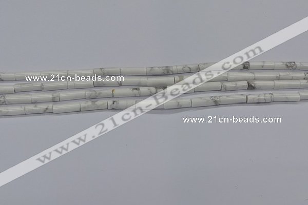 CTB340 15.5 inches 4*13mm tube white howlite beads wholesale