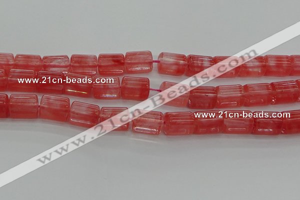 CTB508 15.5 inches 10*13mm triangle cherry quartz beads wholesale
