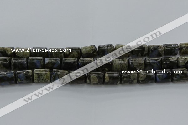 CTB534 15.5 inches 10*13mm triangle grey opal beads wholesale