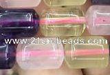 CTB603 15.5 inches 8*12mm tube mixed quartz beads wholesale