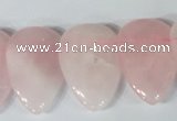 CTD01 Top drilled 22*30mm flat teardrop rose quartz beads