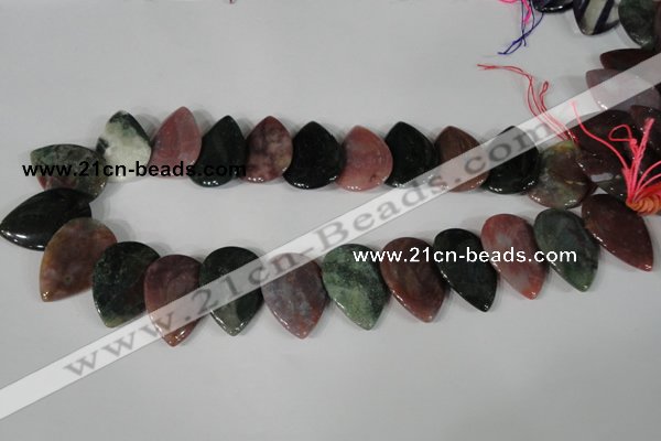 CTD07 Top drilled 22*30mm flat teardrop Indian agate beads
