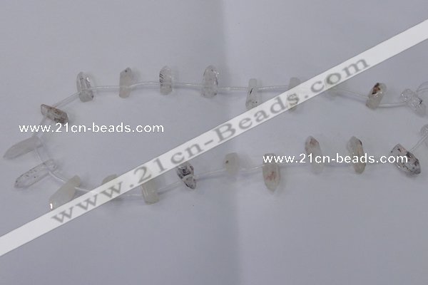 CTD1137 Top drilled 6*15mm - 8*20mm nuggets white crystal beads