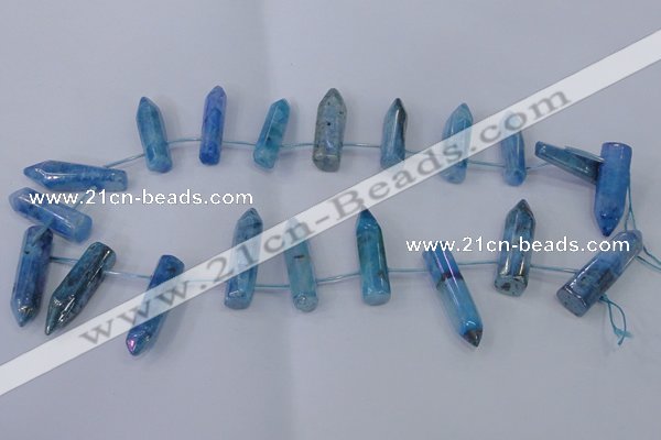 CTD1147 Top drilled 8*20mm - 10*30mm sticks plated quartz beads