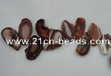 CTD1501 Top drilled 25*45mm - 30*50mm freeform agate slab beads