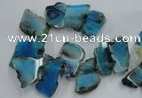 CTD1502 Top drilled 20*40mm - 25*50mm freeform agate slab beads