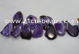 CTD1504 Top drilled 35*50mm - 40*55mm freeform agate slab beads