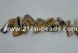 CTD1508 Top drilled 30*45mm - 40*60mm freeform agate slab beads